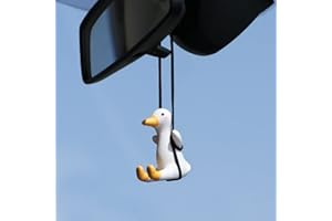AMIORO Cute Swinging Duck Car Mirror Hanging Accessories Fun Interior Rearview Mirrors Decoration (Duck)
