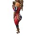 Hot Sale!Canserin Women Sexy African Print Off Shoulder Short Sleeve Dress (M, Red)
