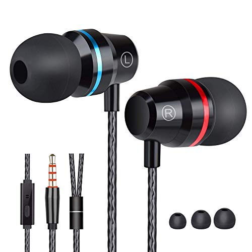 Earbuds Ear Buds in Ear Headphones Wired Earphones with Microphone Mic Stereo and Volume Control Waterproof Wired Earphone J01