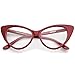 zeroUV - Super Cat Eye Glasses Vintage Inspired Mod Fashion Clear Lens Eyewear (Red)
