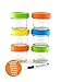 Glass Baby Food Storage Containers - Set contains 6 Small Reusable 4oz Jars with Airtight Lids - Safely Freeze your Homemade Baby Food