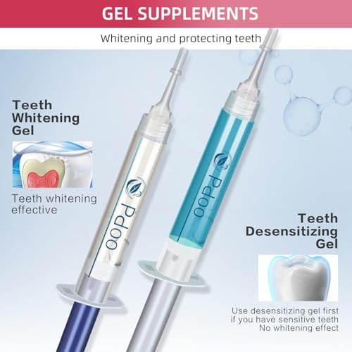 Teeth Whitening Kit - Wired LED Teeth Whitening Set with 5 x 3 ml PAP+ Gel - Direct USB Power Supply without Battery - Professional Teeth Bleaching at Home - More Effective than Whitening Strips