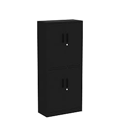 71" Metal Locking Storage Cabinet With Adjustable