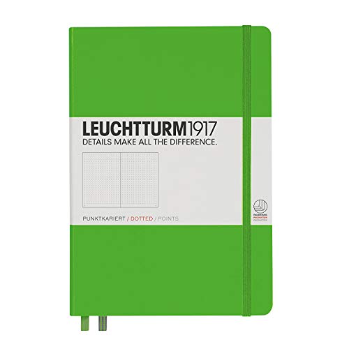 Leuchtturm1917 Medium A5 Dotted Hardcover Notebook (Fresh Green) - 249 Numbered Pages