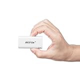 Keychain Charger, Bestek Handy+ Smallest Power Bank 1000mAh Lipstick Sized For Android Most Compact External Battery, Portable Charger With Red Dot, Plane Suitable, Emergency Pocket Solution, Milky White