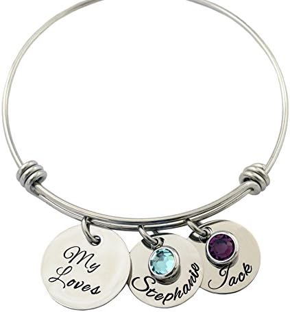 Personalized Bangle Bracelet - Custom Message And Names