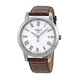 Tissot Men's T0334101601300 T-Classic Dream White Dial Brown Leather Strap Watch