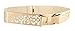 Lowpricenice Women Fashion Gold Metal Keeper Metallic Big Mirror Bow Wide Obi Belts