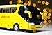 Utopia Home 7 Inch Die Cast Toy Bus with Light and Pull-Back Function - Illuminating Yellow Color (Scale 1:32)
