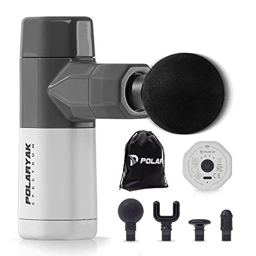 Muscle Massage Gun - Mini Hand Held Massager, Portable Massage Tool, Deep Tissue Percussion Cordless Massager – with 4 Heads for Different Muscle Groups POLARYAK - Spectrum