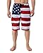 US Apparel Men's American Flag Inspired Board Shorts, Red, M
