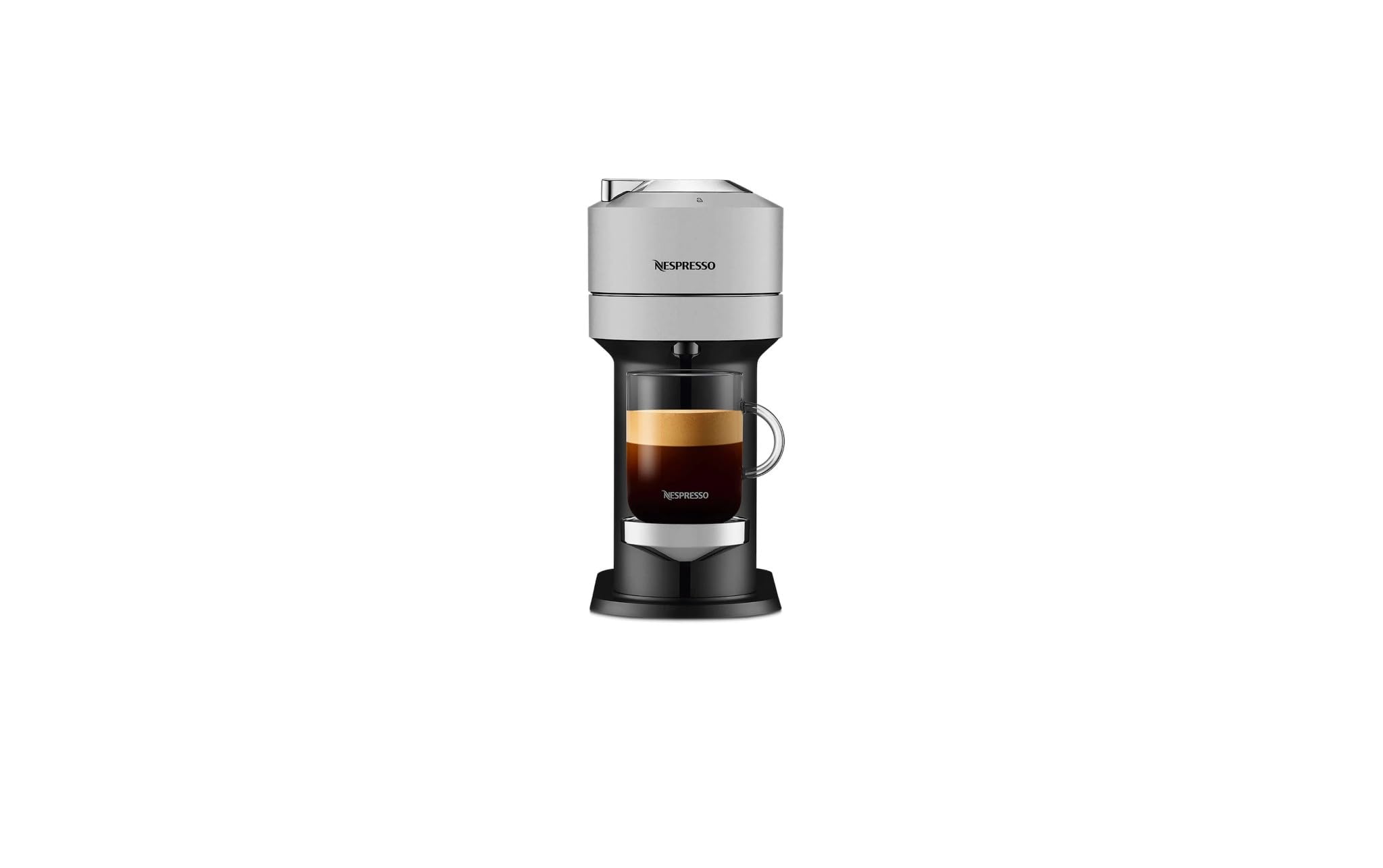 Nespresso Vertuo Next Deluxe Compact Coffee, Espresso Machine with Innovative Centrifusion Technology and Automatic Capsule Ejection (Silver), 2x2