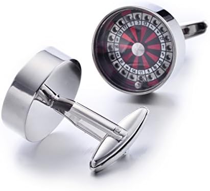 U2U Jewelry Stainless Steel Bullet Back Closures Cufflinks Lucky Turntable For Men Weddings,Birthday Gifts