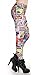 RiverPanda Comic Digital Printed Leggings - Blue/Black/Orange, Small-Medium