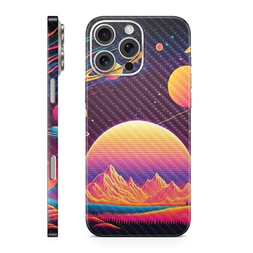 Carbon Fiber Phone Skin Compatible with Apple iPhone 16 Pro Max - Surreal Stars…