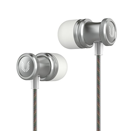 Uiisii US80 In Ear Headphones Sport Earbuds with Mic Stereo Bass 3.5mm Jack for Apple iOS and Android Smartphones PC Tablet (Gray)