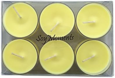 6-Pack Lemon Pound Cake Scented Soy Tealight Meditation Candles | 100% Soy Wax