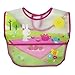 green sprouts Wipe-off Bibs (3 pk) | Waterproof protection for messy eaters | Flip-pocket easily catches stray food,Extra-long coverage to protect clothes,Made from safer plastic,Adjustable closure