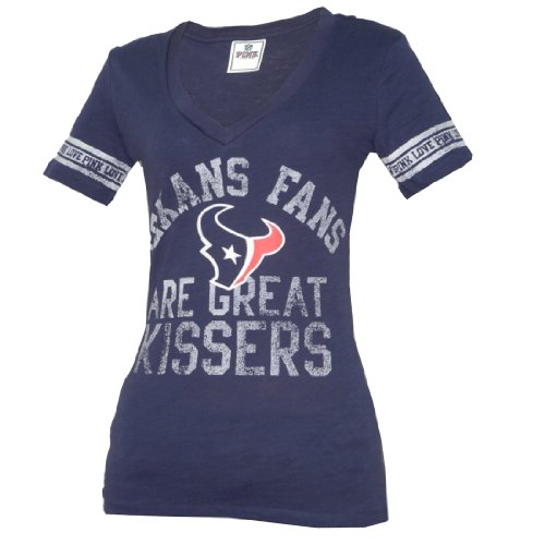 NFL Houston Texans Womens Pink Victoria's Secret V-Neck T Shirt in