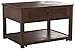 Signature Design by Ashley Marion Traditional Square Lift Top Coffee Table with 1 Fixed Floor Shelf, Dark Brown