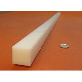 White HDPE (High Density Polyethylene) Square Bar 1.00" (1") x 1.00" (1") x 48" 1 pc