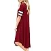 Hotkey Women’s Striped Print Short Sleeve Casual A-line Midi Dress Summer Swing Dress Cocktail Boho Dress Party Dress Wine Redthumb 1