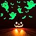 OCATO 35Pcs Halloween Decorations Halloween Wall Decals Stickers Glow in The Dark Halloween Window Cling Decals Luminous Bats Ghost Peeping Eyes Decals Wall Décor for Halloween Party Decorations