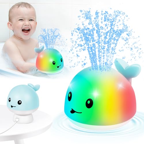 Photo 1 of ?2025 Upgraded?Gigilli Baby Boy Whale Bath Toy - Easy Charging, Bath Toys for Kids Ages 1-3, Light Up Bath Fountain Toy 6-12-18 Months Toddlers Bath Toy Sprinkler Baby Valentines Birthday 1 2 3 Gifts