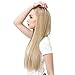 SARLA Blonde Hair Extensions U Part Clip in Full Head Hair Pieces for Women Long Straight 24 Inch Synthetic Heat Friendly Fiber