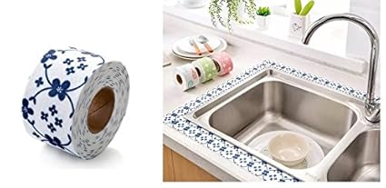 TBOP Home Kitchen Waterproof Anti-fouling Vanity Glass Stickers Flower in Blue Color