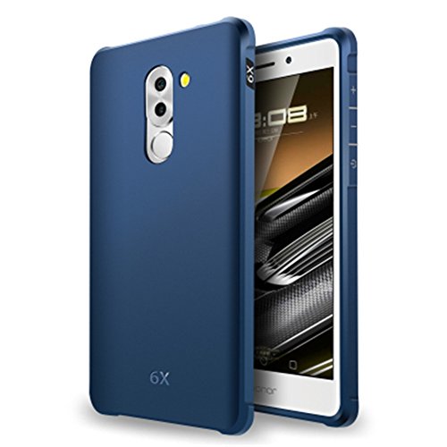 Huawei Honor 6X / Huawei Mate 9 Lite Case, LWGON Shockproof Ultra Slim Soft Silicone Protective Case for Huawei Honor 6X (cocase blue)