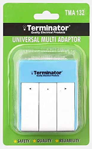 Terminator 3 Way Universal Multi Adapter With Long Switches 13A Plug ...
