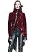 HaoLin Gothic Clothing Punk Jacket Victorian Steampunk Coat Cyberpunk Renaissance Costume (XL) Red
