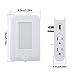 USB Wall Charger Charging Station, TryLight Power Strip with 2 USB Ports and 4 AC Outlets, LED Sensor Night Light & Phone Holder (White)