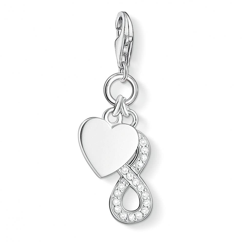 Thomas Sabo Women Charm Pendant Infinity Heart Charm Club 925 Sterling Silver 1248-051-14