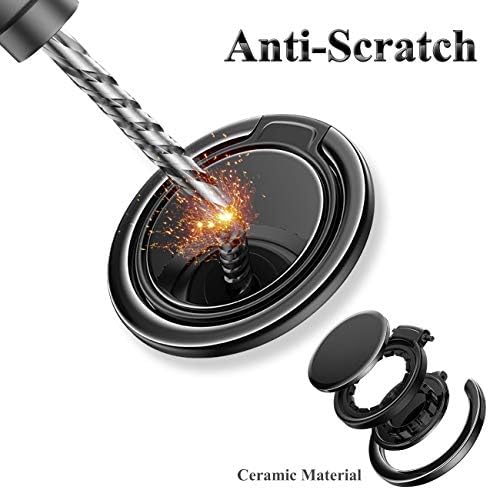 eSamcore Cellphone Ring Holder – Wi-fi Charger Pleasant Ceramic Finger Ring Holder Kickstand [3mm Ultra-Thin] Suitable with All Wi-fi Charging Cell Cellphone for iPhone Samsung Galaxy [Black]