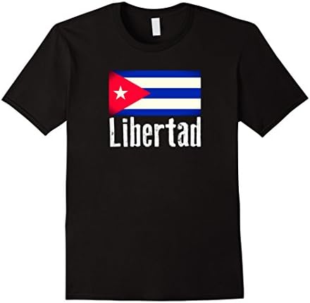 Men's Cuba Freedom T Shirt - Cuban Flag Libertad Medium Black