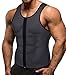 Luckding Men Waist Trainer Vest Weightloss Hot Neoprene Corset Compression Sweat Body Shaper Slimming Sauna Tank Top Workout Shirt (Gray, XL)