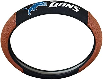 FANMATS 62093 Detroit Lions Football Grip Steering Wheel Cover 15" Diameter