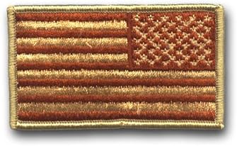 Reverse Field American Flag Desert Tan 3 3/8" x 2" Patch