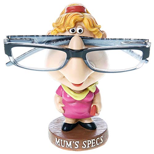 HTUK Novelty Comic Specs Glass Holder Dad Grandad Nan Mum Reading Glasses Stand Gift For Parents Gift For Grandparents (Comic Mum)