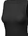 MBE Women's Solid Stretch Ribbed Sleeveless Mock Turtle Neck Knit Top