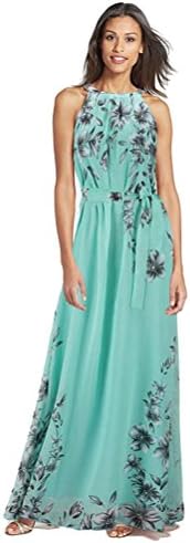 Fashion Story Women Easter Summer Green Evening Gown Floral Long Lace Cocktail Maxi Chiffon Slip Dresses Green 5XL