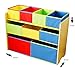 KC CUBS Clean N Tidy Children's Wood & Fabric Toy Organizer & Storage Rack Display for Boys & Girls Kids Playroom, Baby Nursery, Classroom Daycare and Toddler Bedrooms with 9 Bins, Primary Colors