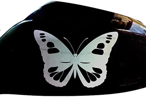 Butterfly Girl Car Sticker Wing Mirror Styling Decals (Set of 2), Chrome Silver