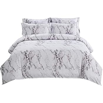 Amazon.com: Wake In Cloud - Marble Duvet Cover Set, Black