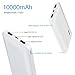 Power Bank 10000mah,TONV Portable External Cell phone Li-polymer Betterys 2 Input and 2 Output,USB C and Micro USB for iPhone X/8/7/6/Plus/5/SE, iPad, Samsung, and MP3 Player(WHITE)