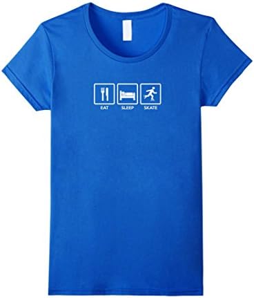 Womens Rollerblade Shirt - Eat Sleep Skate - Rollerblader Gift Medium Royal Blue