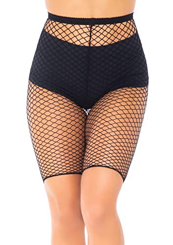 black fishnet cycle shorts