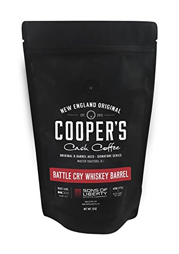 Ethiopian Rye Whiskey Barrel Aged Coffee Ground - Single Origin Ethiopian Coffee Beans Aged in Rye Whiskey Barrels - Battle Cry - 12 oz Bags,Ground